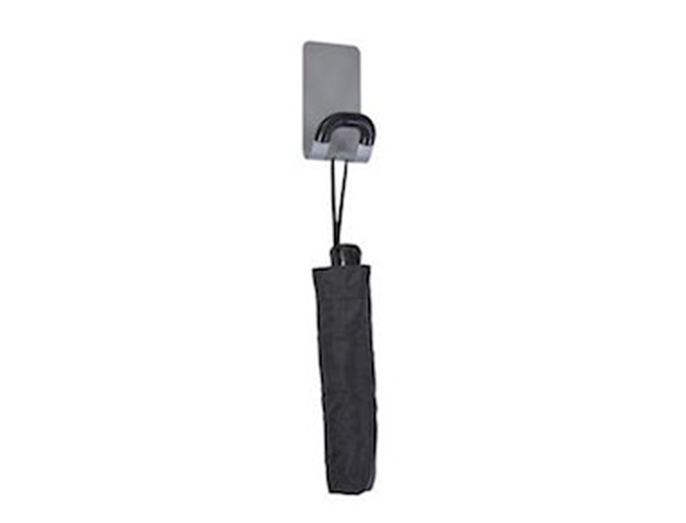PATERE MAGNETIQUE ALBA 1 CROCHET ACIER ABS COLORIS GRIS METAL/NOIR