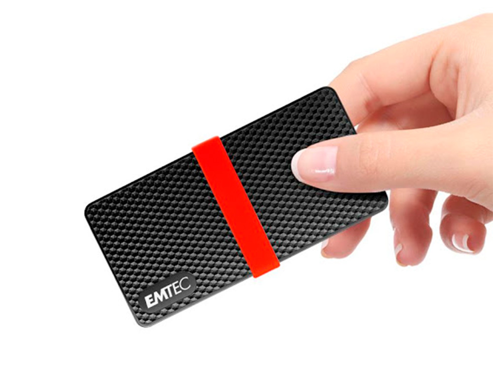 DISQUE DUR SSD PORTABLE EMTEC X200 POWER PLUS USB-C 3.1 GEN1 TRANSFERT HAUTE VITESSE GRANDE CAPACITE DE STOCKAGE 512GB