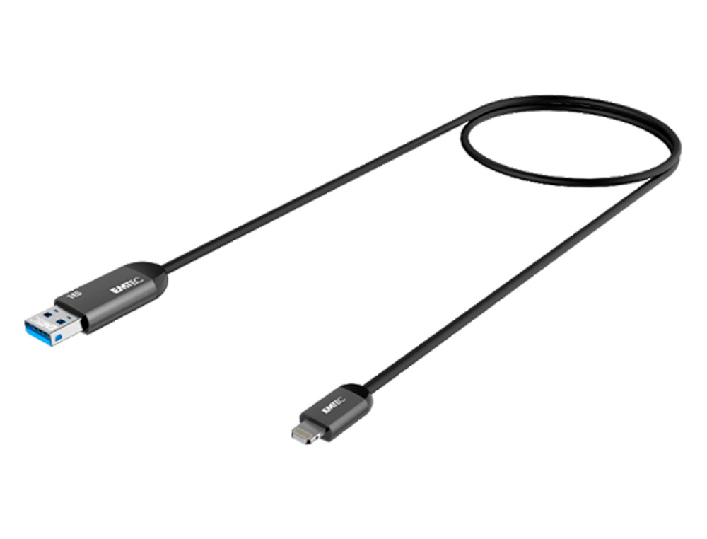 CLE USB DUAL EMTEC 3.1 GEN1 T750A LIGHTNING CORPS METAL LOGO GRAVURE LASER CAPACITE 32GB COMPATIBLE EMTEC CONNECT