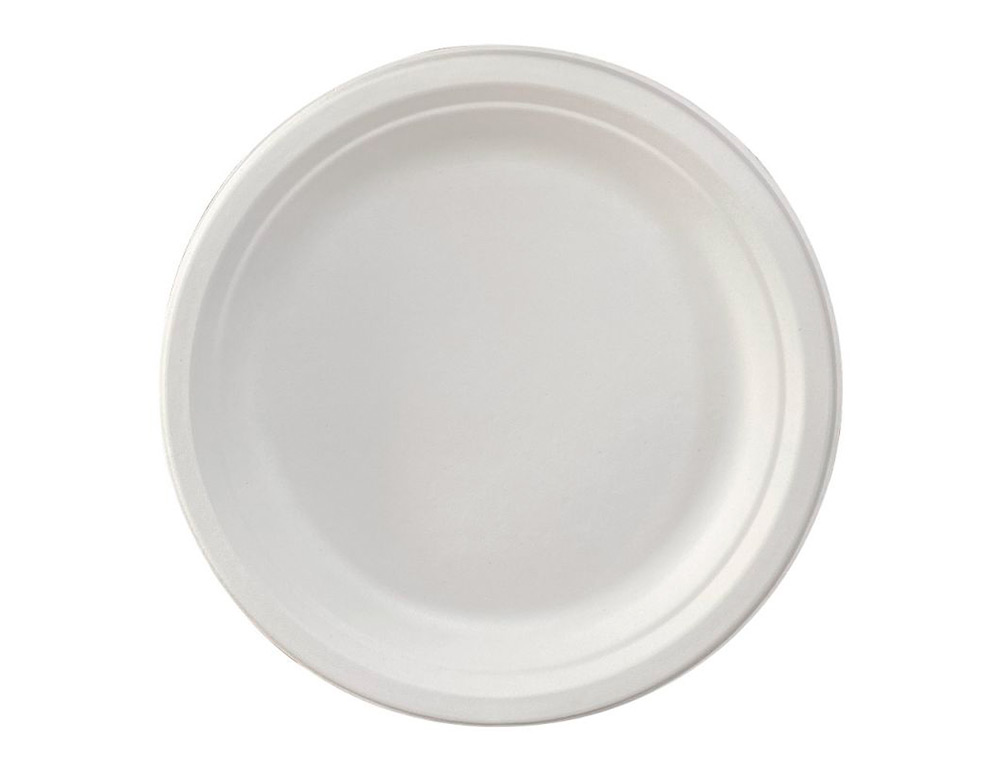 ASSIETTE PLATE IVOIRE COLDIS FIBRES VEGETALES BIODEGRADABLE DIAMETRE 23CM SACHET 50 UNITES