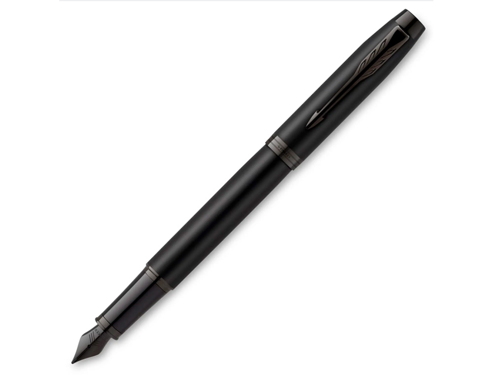 STYLO-PLUME PARKER IM SE MAT NOIR PLUME M ENCRE BLEUE COFFRET CADEAU