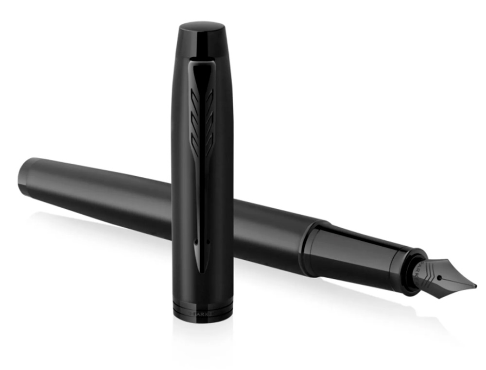 STYLO-PLUME PARKER IM SE MAT NOIR PLUME M ENCRE BLEUE COFFRET CADEAU