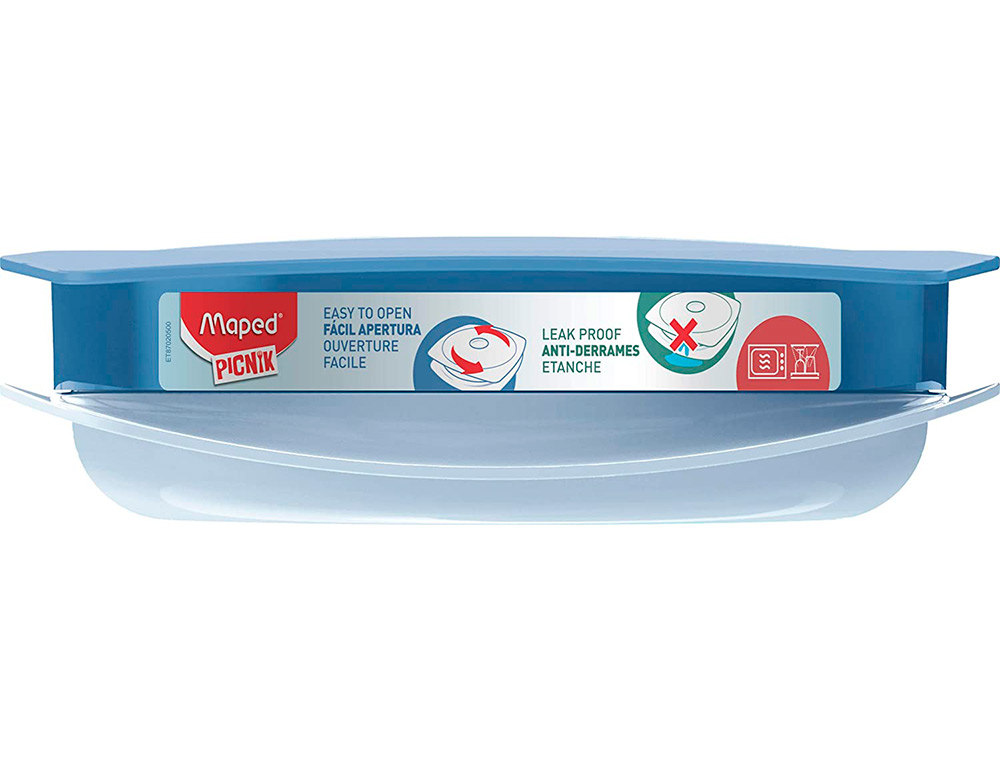 ASSIETTE A DEJEUNER EN VERRE MAPED PICNIK CONCEPT ADULTES ETANCHE RESISTANT MICRO-ONDES ET FOUR COLORIS BLEU ORAGE