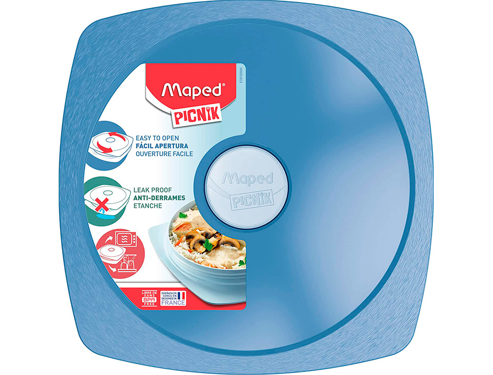 ASSIETTE A DEJEUNER EN VERRE MAPED PICNIK CONCEPT ADULTES ETANCHE RESISTANT MICRO-ONDES ET FOUR COLORIS BLEU ORAGE