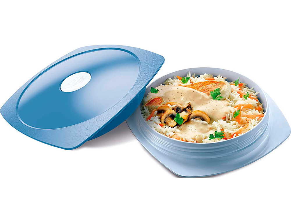 ASSIETTE A DEJEUNER EN VERRE MAPED PICNIK CONCEPT ADULTES ETANCHE RESISTANT MICRO-ONDES ET FOUR COLORIS BLEU ORAGE