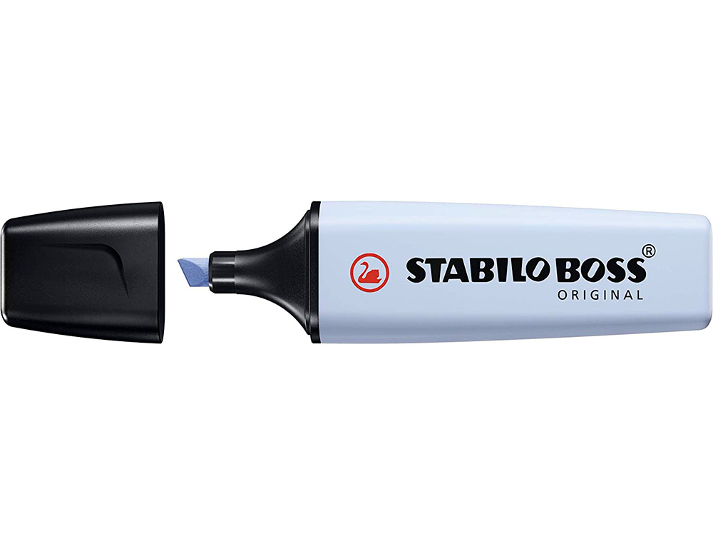 SURLIGNEUR STABILO BOSS ORIGINAL PASTEL ENCRE BASE EAU POINTE BISEAUTEE LARGEUR TRACE 2/5MM COLORIS NUAGE DE