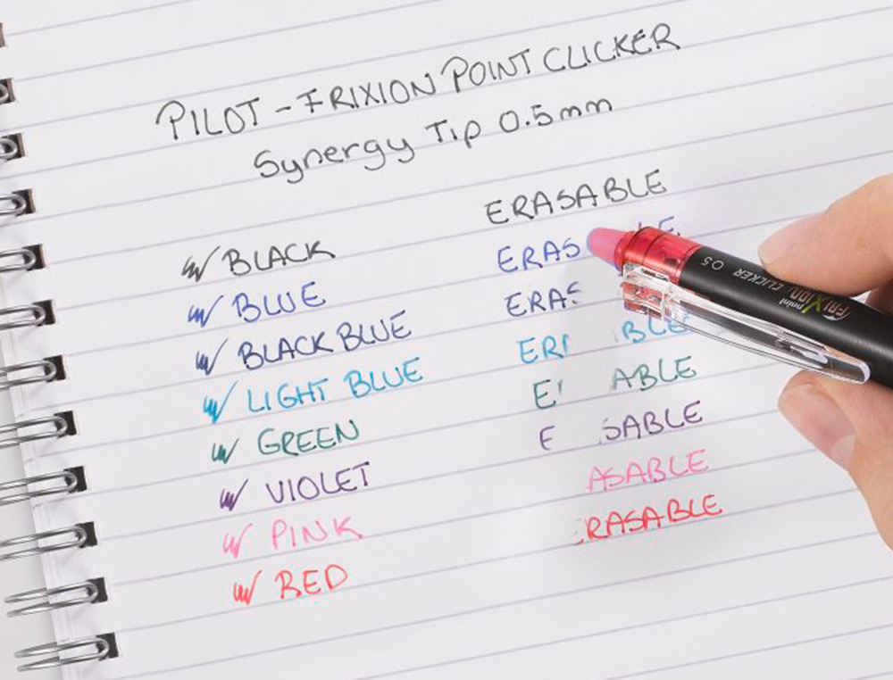 ROLLER PILOT FRIXION POINT CLICKER 05 ENCRE GEL THERMOSENSIBLE EFFACABLE RECHARGEABLE ROUGE
