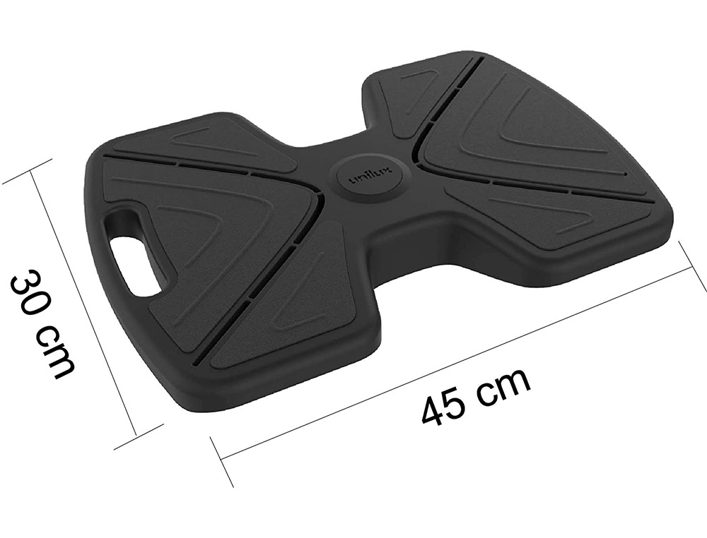 REPOSE-PIEDS UNILUX UPDOWN INCLINABLE ABS SURFACE        SILICONE 45X30CM COLORIS NOIR