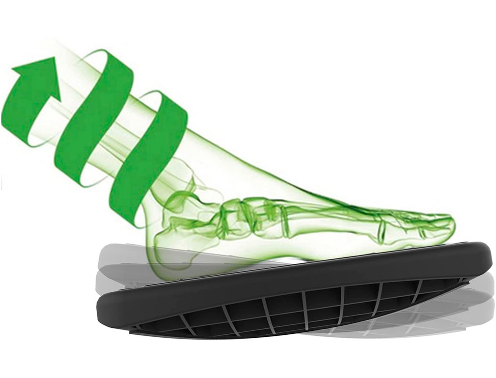 REPOSE-PIEDS UNILUX UPDOWN INCLINABLE ABS SURFACE        SILICONE 45X30CM COLORIS NOIR