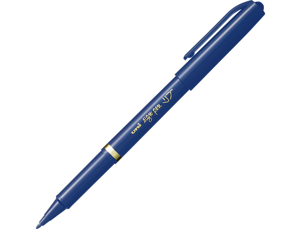FEUTRE UNIBALL SIGN PEN ENCRE SUPER INK COUVRANTE POINTE FEUTRE NYLON OGIVE LARGEUR TRACE 1MM COLORIS BLEU