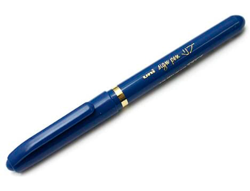 FEUTRE UNIBALL SIGN PEN ENCRE SUPER INK COUVRANTE POINTE FEUTRE NYLON OGIVE LARGEUR TRACE 1MM COLORIS BLEU