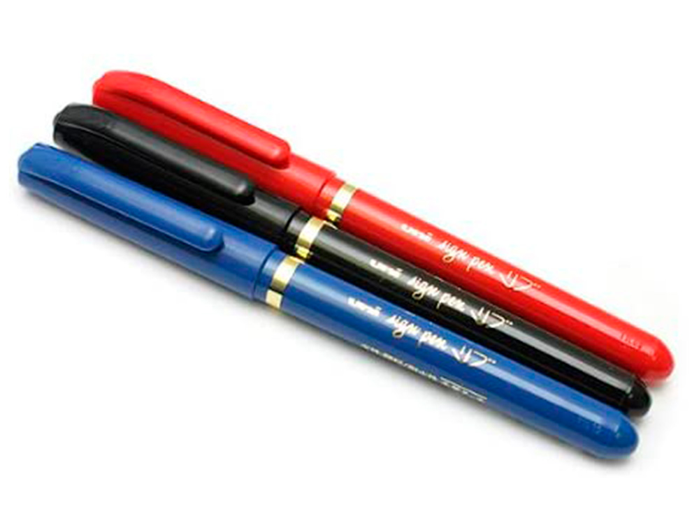 FEUTRE UNIBALL SIGN PEN ENCRE SUPER INK COUVRANTE POINTE FEUTRE NYLON OGIVE LARGEUR TRACE 1MM COLORIS BLEU