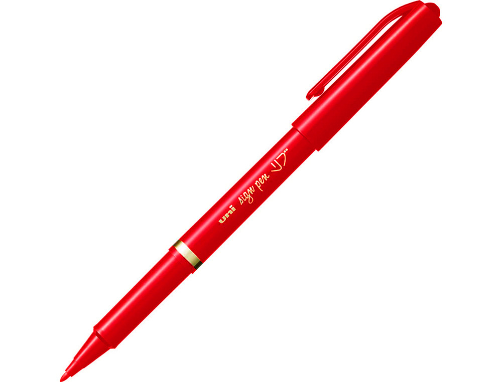 FEUTRE UNIBALL SIGN PEN ENCRE SUPER INK COUVRANTE POINTE FEUTRE NYLON OGIVE LARGEUR TRACE 1MM COLORIS ROUGE