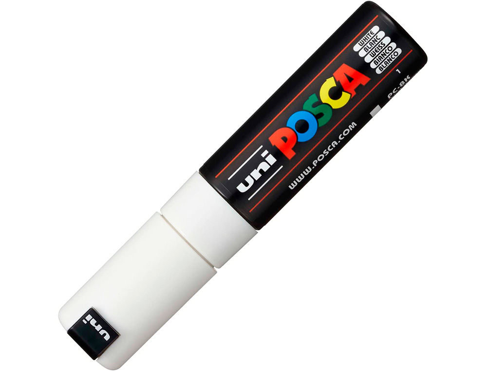 MARQUEUR PEINTURE POSCA PC7M POINTE LARGE CONIQUE ENCRE INODORE COUVRANTE MISCIBLE TOUS SUPPORTS COLORIS BLANC