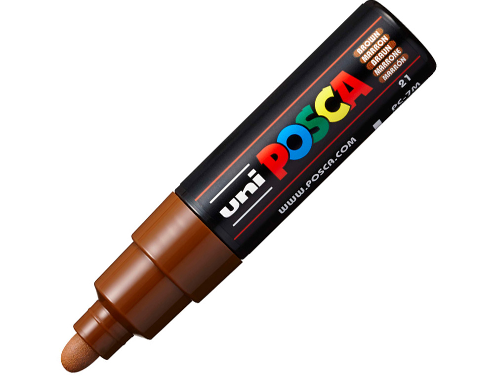 MARQUEUR PEINTURE POSCA PC7M POINTE LARGE CONIQUE ENCRE INODORE COUVRANTE MISCIBLE TOUS SUPPORTS COLORIS MARRON
