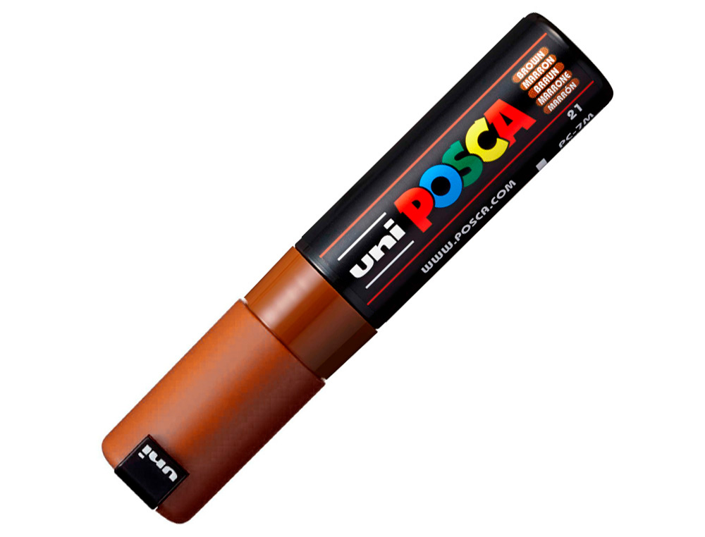 MARQUEUR PEINTURE POSCA PC7M POINTE LARGE CONIQUE ENCRE INODORE COUVRANTE MISCIBLE TOUS SUPPORTS COLORIS MARRON