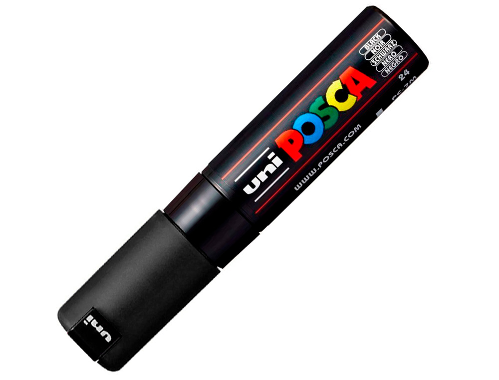 MARQUEUR PEINTURE POSCA PC7M POINTE LARGE CONIQUE ENCRE INODORE COUVRANTE MISCIBLE TOUS SUPPORTS COLORIS NOIR