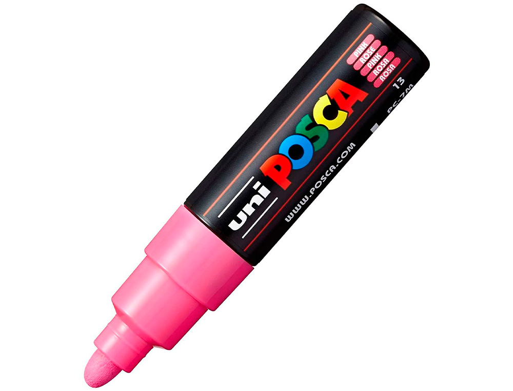MARQUEUR PEINTURE POSCA PC7M POINTE LARGE CONIQUE ENCRE    INODORE COUVRANTE MISCIBLE    TOUS SUPPORTS COLORIS ROSE