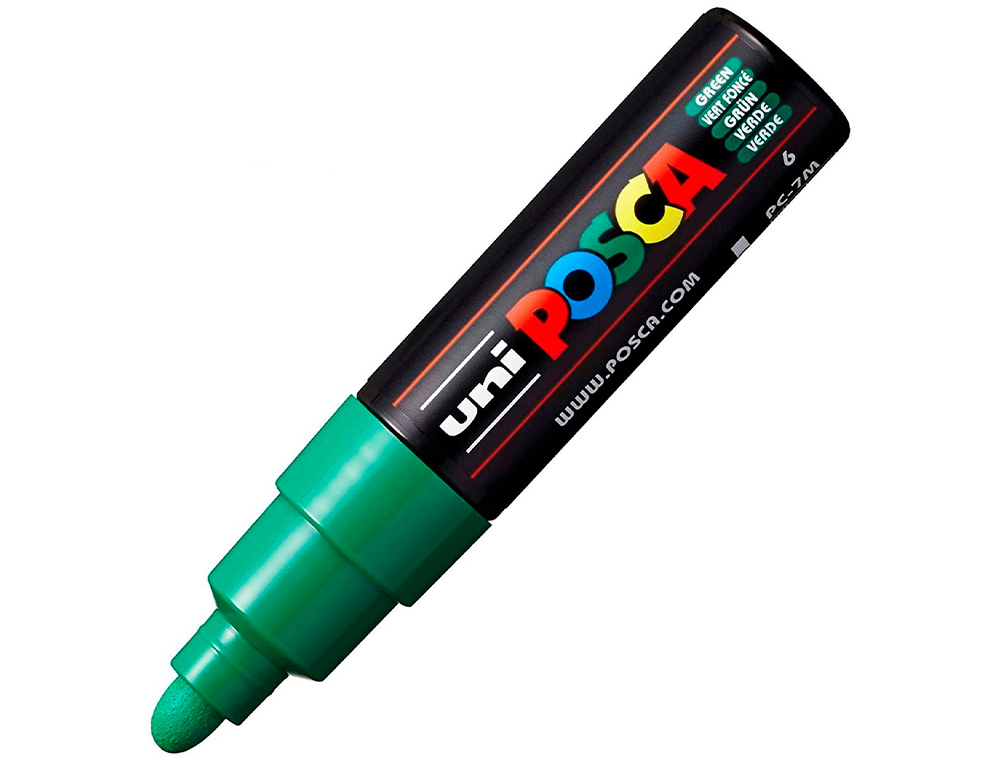 MARQUEUR PEINTURE POSCA PC7M POINTE LARGE CONIQUE ENCRE INODORE COUVRANTE MISCIBLE TOUS SUPPORTS COLORIS VERT