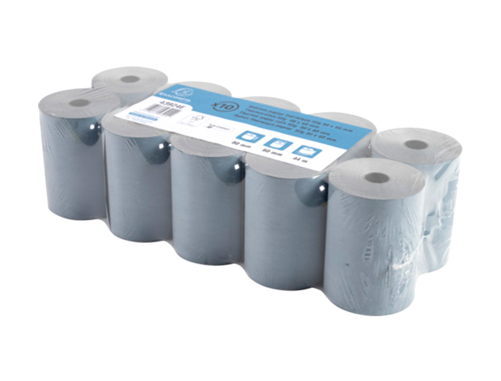 BOBINE THERMIQUE EXACOMPTA EXABLUE 80X60MM 55G LONGUEUR 44M 55G IMPRESSION VERSO TRES LONGUE CONSERVATION