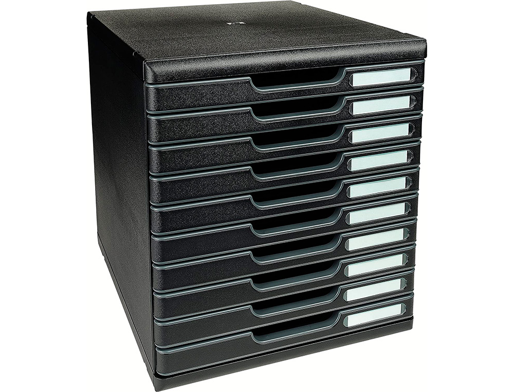MODULE CLASSEMENT EXACOMPTA MODULO ECOBLACK 10 TIROIRS    A4+ 350X288X320MM COLORIS     NOIR