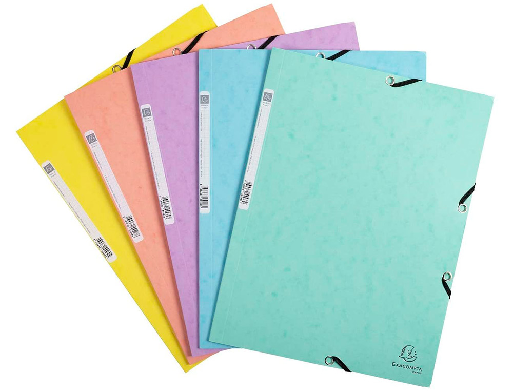 CHEMISE EXA 3 RABATS CA RTE LUSTREE 400G 4A 24X32CM ELASTIQUE COLORIS PASTEL