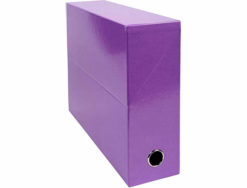 BOITE TRANSFERT EXACOMPTA IDERAMA CARTON RECOUVERT 15/10E 25X33CM DOS 90MM VIOLET