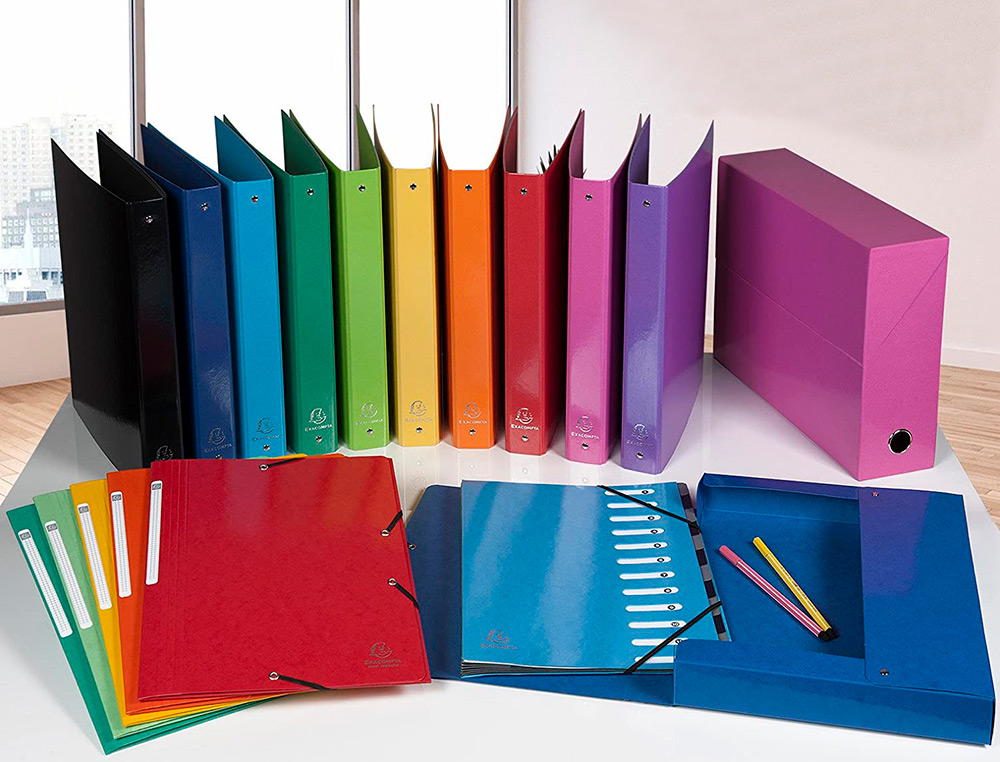BOITE TRANSFERT EXACOMPTA IDERAMA CARTON RECOUVERT PAPIER TOILE 16/10E A4 25X33CM DOS 120MM OEILLET