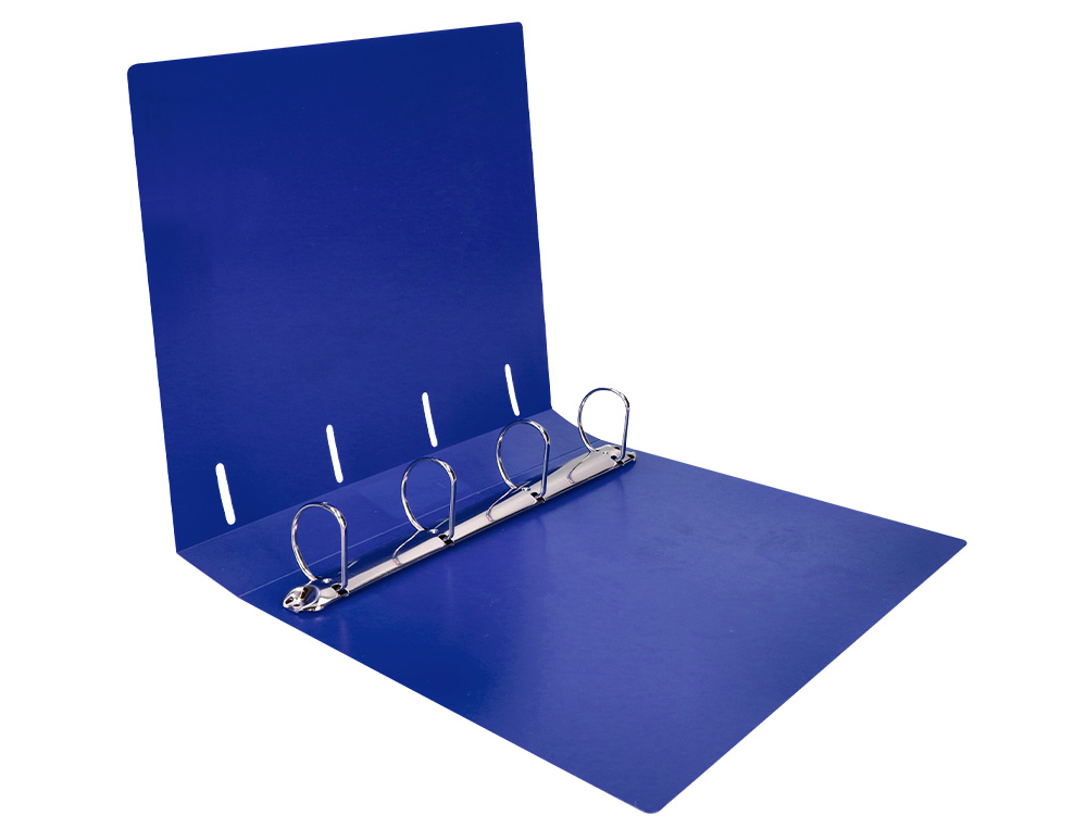 CLASSEUR LIDERPAPEL 4 ANNEAUX 40MM A4 POLYPROPYLENE DOS     55MM PORTE-CARTES DE VISITE   COLORIS BLEU TRANSLUCIDE