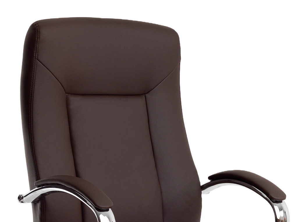 FAUTEUIL DE DIRECTION Q-CONNECT VERONA SIMILI CUIR BASE ACIER CHROME HAUTEUR MAX 1210MM LARGEUR 650MM PROF 730MM MARRON