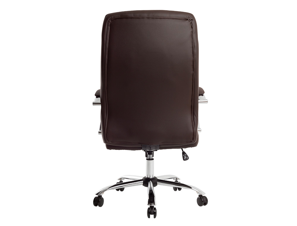 FAUTEUIL DE DIRECTION Q-CONNECT VERONA SIMILI CUIR BASE ACIER CHROME HAUTEUR MAX 1210MM LARGEUR 650MM PROF 730MM MARRON