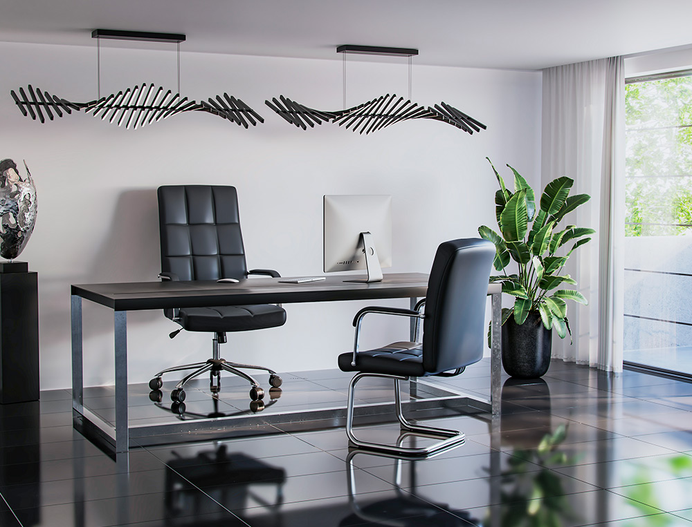 FAUTEUIL DE DIRECTION Q-CONNECT PIAVE SIMILI CUIR BASE ACIER CHROME HAUTEUR MAX 1250MM LARGEUR 610MM PROF 700MM NOIR