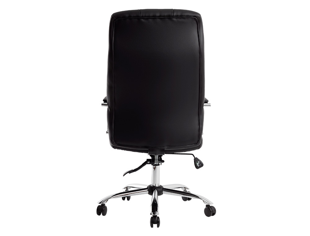 FAUTEUIL DE DIRECTION Q-CONNECT PIAVE SIMILI CUIR BASE ACIER CHROME HAUTEUR MAX 1250MM LARGEUR 610MM PROF 700MM NOIR