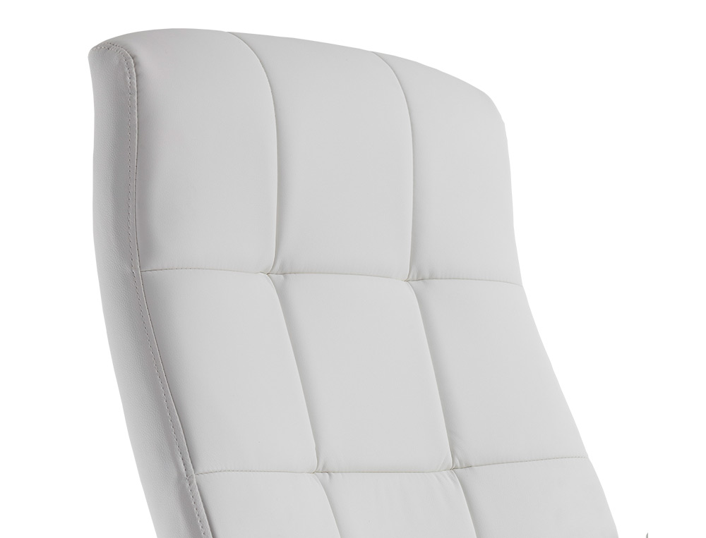 FAUTEUIL DE DIRECTION Q-CONNECT PIAVE SIMILI CUIR BASE ACIER CHROME HAUTEUR MAX 1250MM LARGEUR 610MM PROF 700MM BLANC