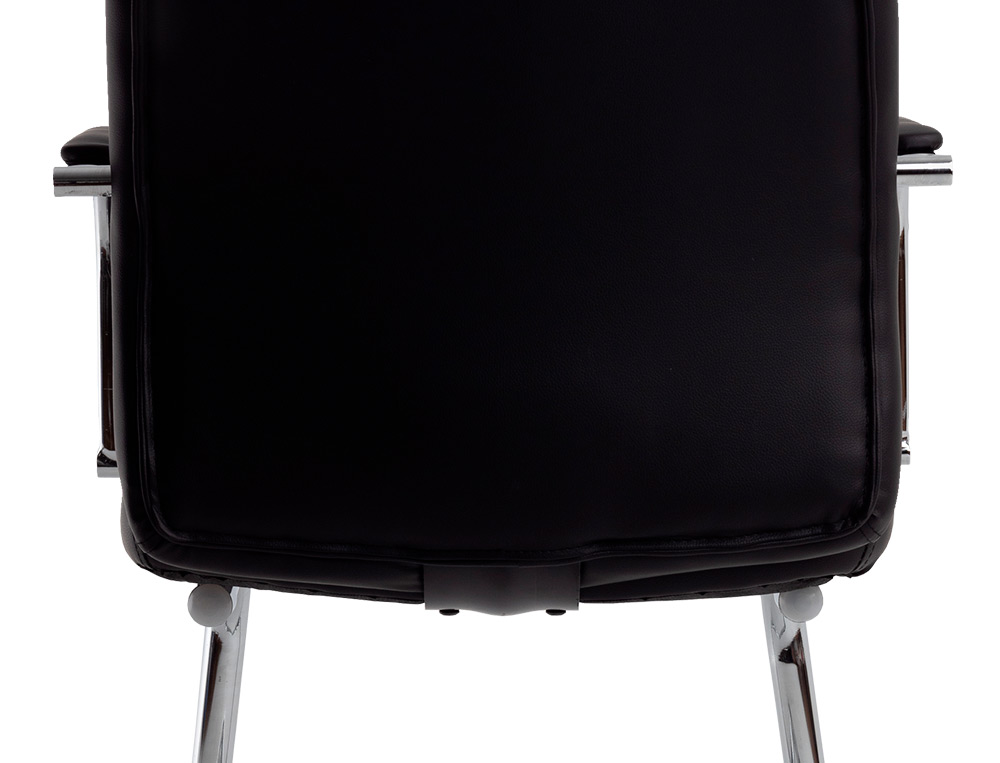 SIEGE VISITEUR Q-CONNECT PIAVE SIMILI CUIR PIEDS METAL CHROME HAUTEUR 1050MM LARGEUR 610MM PROF 680MM COLORIS BLANC