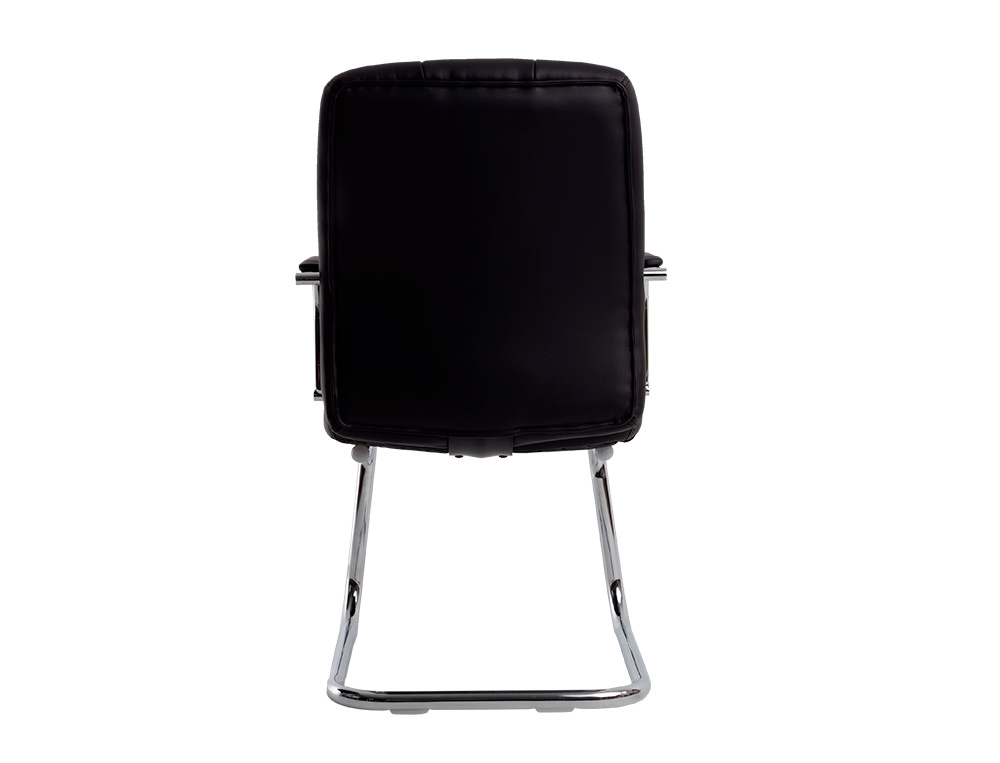 SIEGE VISITEUR Q-CONNECT PIAVE SIMILI CUIR PIEDS METAL CHROME HAUTEUR 1050MM LARGEUR 610MM PROF 680MM COLORIS BLANC