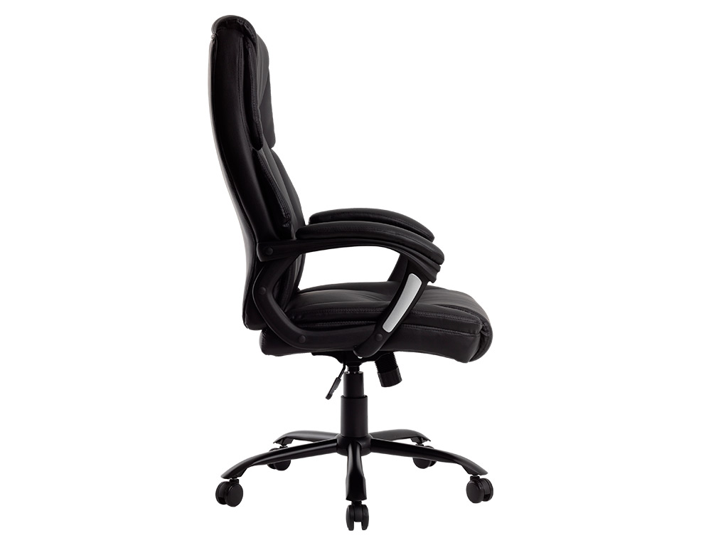 FAUTEUIL DE DIRECTION Q-CONNECT BOLZANO SIMILI CUIR BASE ACIER HAUTEUR MAX 1260MM LARGEUR 650MM PROF 730MM COLORIS NOIR