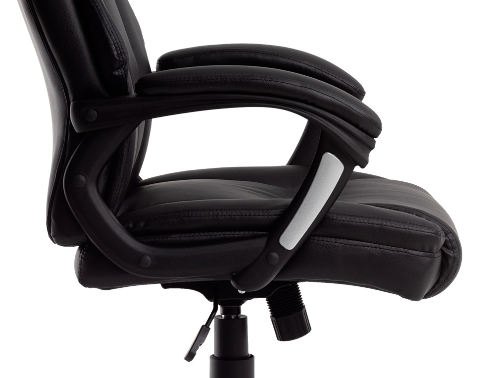 FAUTEUIL DE DIRECTION Q-CONNECT BOLZANO SIMILI CUIR BASE ACIER HAUTEUR MAX 1260MM LARGEUR 650MM PROF 730MM COLORIS NOIR