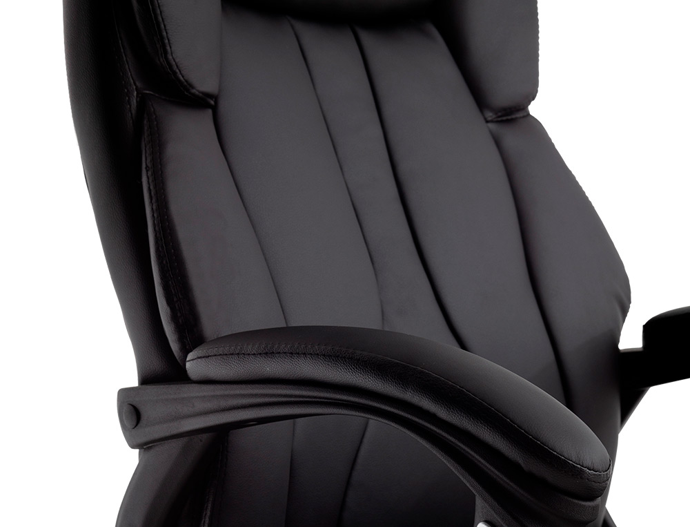 FAUTEUIL DE DIRECTION Q-CONNECT BOLZANO SIMILI CUIR BASE ACIER HAUTEUR MAX 1260MM LARGEUR 650MM PROF 730MM COLORIS NOIR