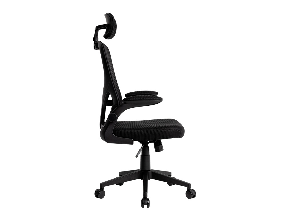 FAUTEUIL ERGONOMIQUE Q-CONNECT PALERMO MAILLE BASE NYLON HAUTEUR MAX 1300MM LARGEUR 630MM PROF 680MM COLORIS NOIR