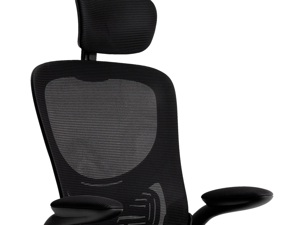 FAUTEUIL ERGONOMIQUE Q-CONNECT PALERMO MAILLE BASE NYLON HAUTEUR MAX 1300MM LARGEUR 630MM PROF 680MM COLORIS NOIR