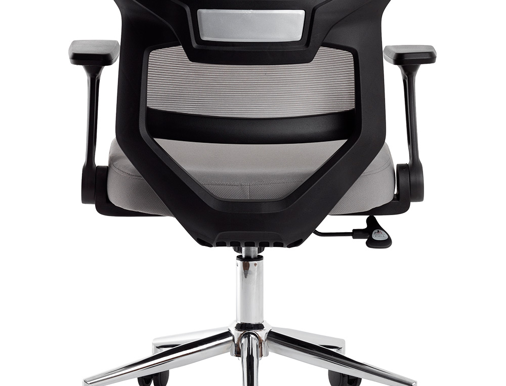 FAUTEUIL ERGONOMIQUE Q-CONNECT LUCCA MAILLE BASE METAL CHROME HAUTEUR MAX 1090MM LARGEUR 700MM PROF 650MM GRIS ET NOIR