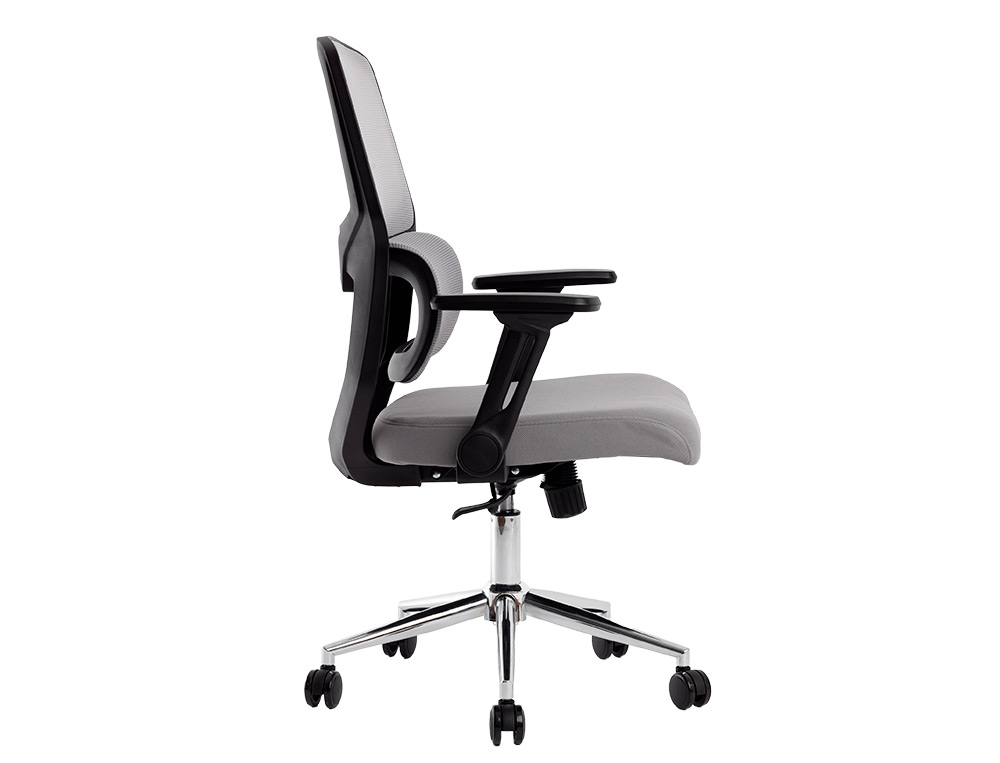 FAUTEUIL ERGONOMIQUE Q-CONNECT LUCCA MAILLE BASE METAL CHROME HAUTEUR MAX 1090MM LARGEUR 700MM PROF 650MM GRIS ET NOIR