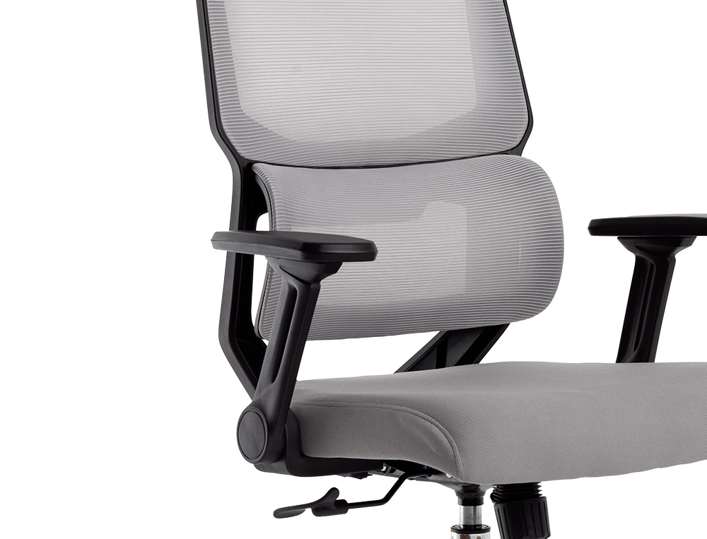FAUTEUIL ERGONOMIQUE Q-CONNECT LUCCA MAILLE BASE METAL CHROME HAUTEUR MAX 1090MM LARGEUR 700MM PROF 650MM GRIS ET NOIR