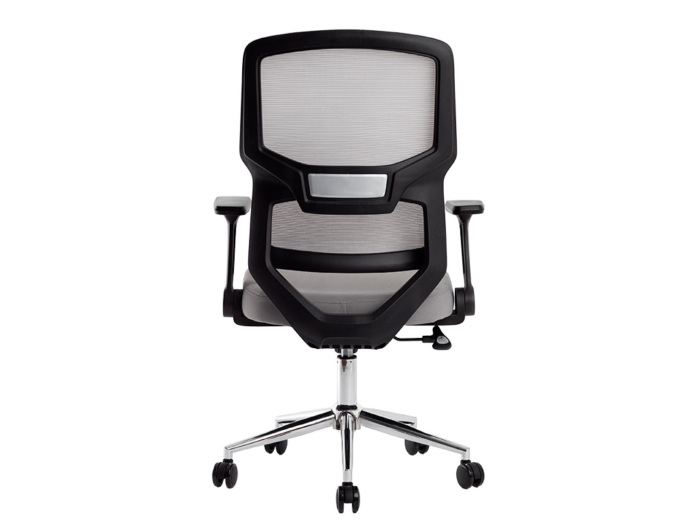 FAUTEUIL ERGONOMIQUE Q-CONNECT LUCCA MAILLE BASE METAL CHROME HAUTEUR MAX 1090MM LARGEUR 700MM PROF 650MM GRIS ET NOIR