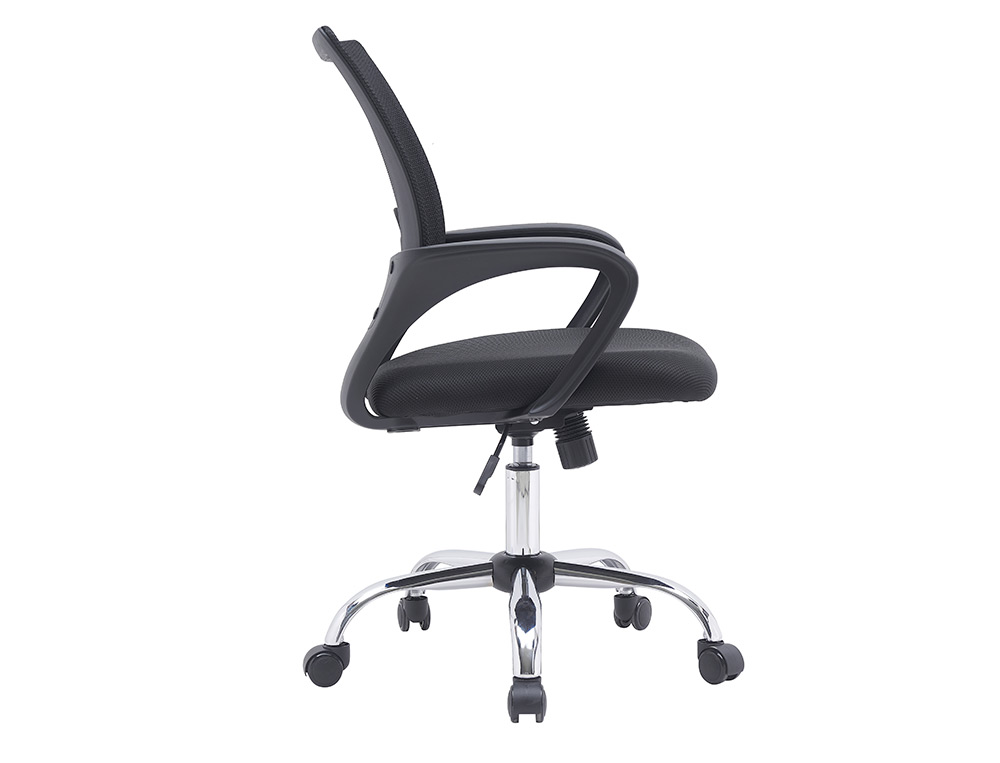 FAUTEUIL OPERATEUR Q-CONNECT SIENA MAILLE BASE METAL CHROME HAUTEUR MAX 1000MM LARGEUR 560MM PROF 570MM COLORIS NOIR
