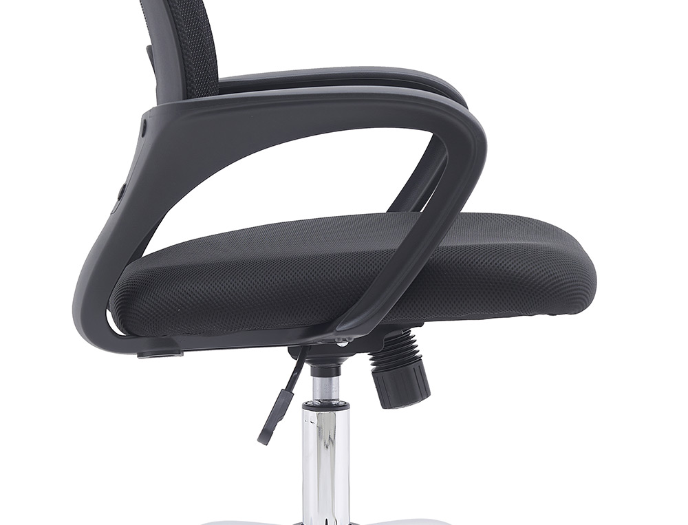 FAUTEUIL OPERATEUR Q-CONNECT SIENA MAILLE BASE METAL CHROME HAUTEUR MAX 1000MM LARGEUR 560MM PROF 570MM COLORIS NOIR
