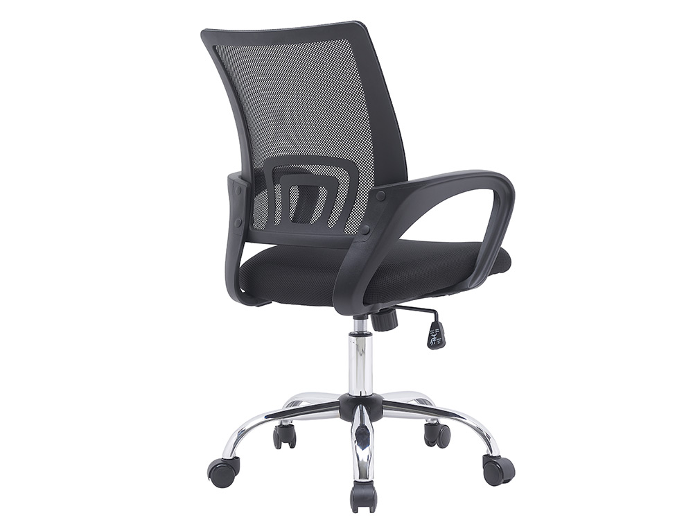 FAUTEUIL OPERATEUR Q-CONNECT SIENA MAILLE BASE METAL CHROME HAUTEUR MAX 1000MM LARGEUR 560MM PROF 570MM COLORIS NOIR