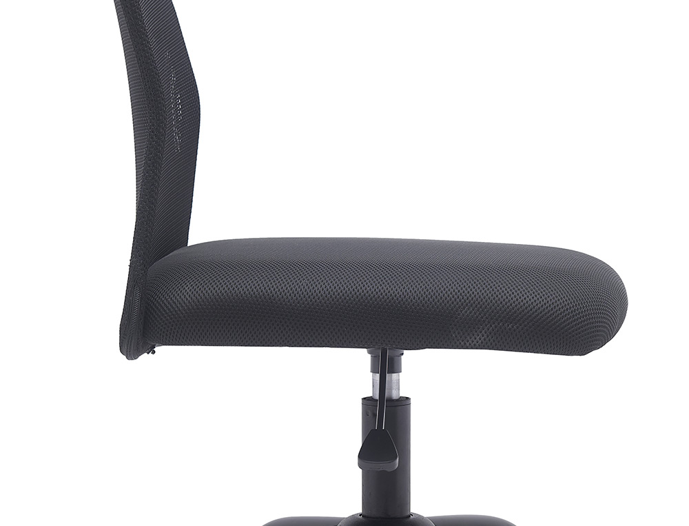 FAUTEUIL OPERATEUR Q-CONNECT PARMA MAILLE BASE METAL SANS ACCOUDOIRS HAUTEUR MAX 990MM LARGEUR 480MM PROF 590MM NOIR