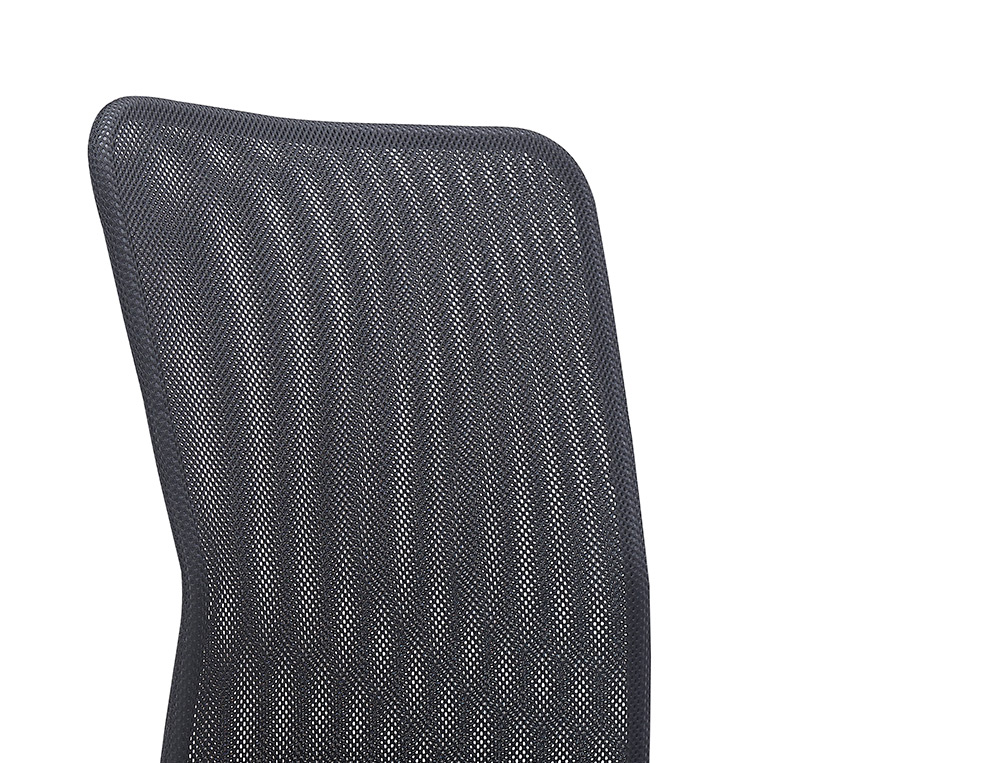 FAUTEUIL OPERATEUR Q-CONNECT PARMA MAILLE BASE METAL SANS ACCOUDOIRS HAUTEUR MAX 990MM LARGEUR 480MM PROF 590MM NOIR